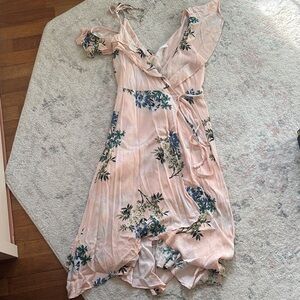 Astr Asymmetrical Pink Floral Dress
